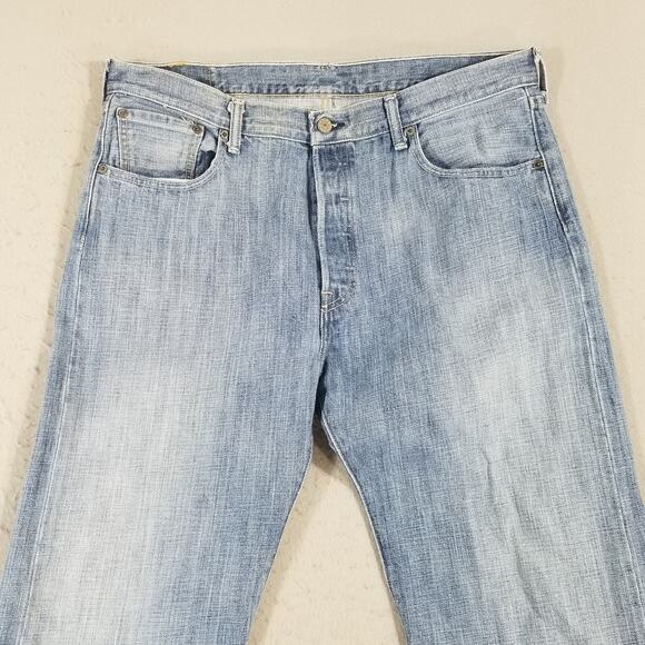 Levi's 501 jeans men's 36x32 original button fly regular fit blue denim pants - Picture 2 of 12